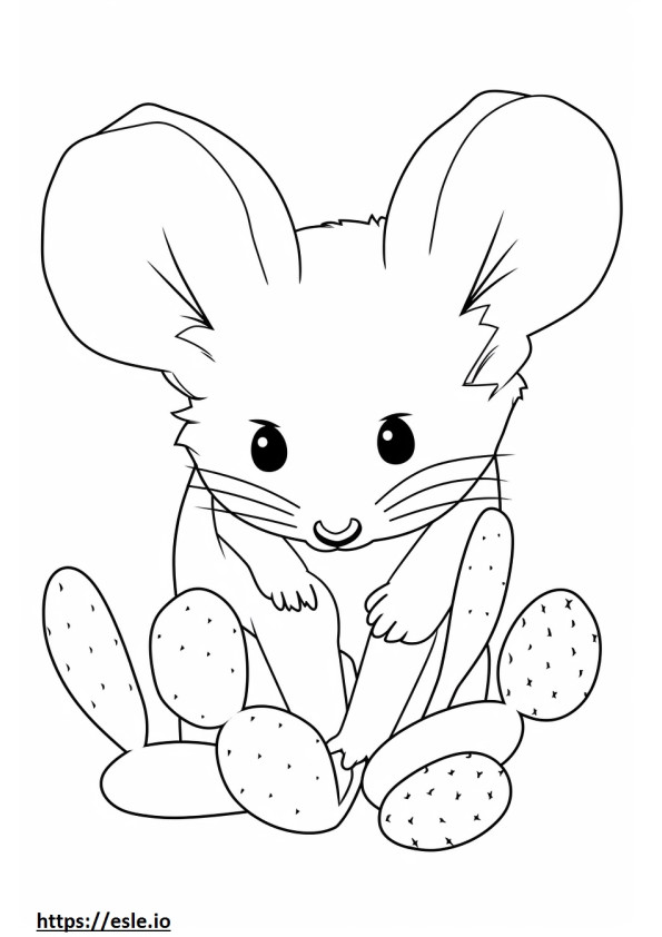 Cactus Mouse Kawaii coloring page