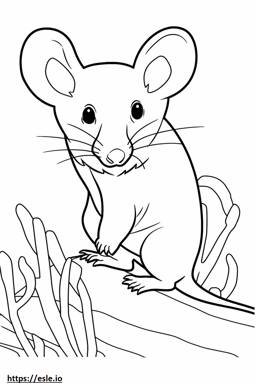 Cacto Rato Amigável para colorir