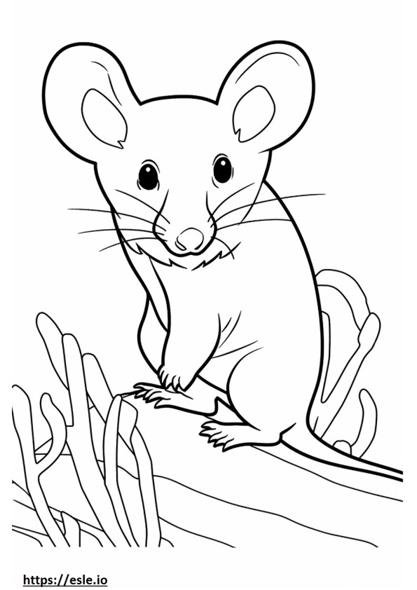 Cactus Mouse Friendly coloring page