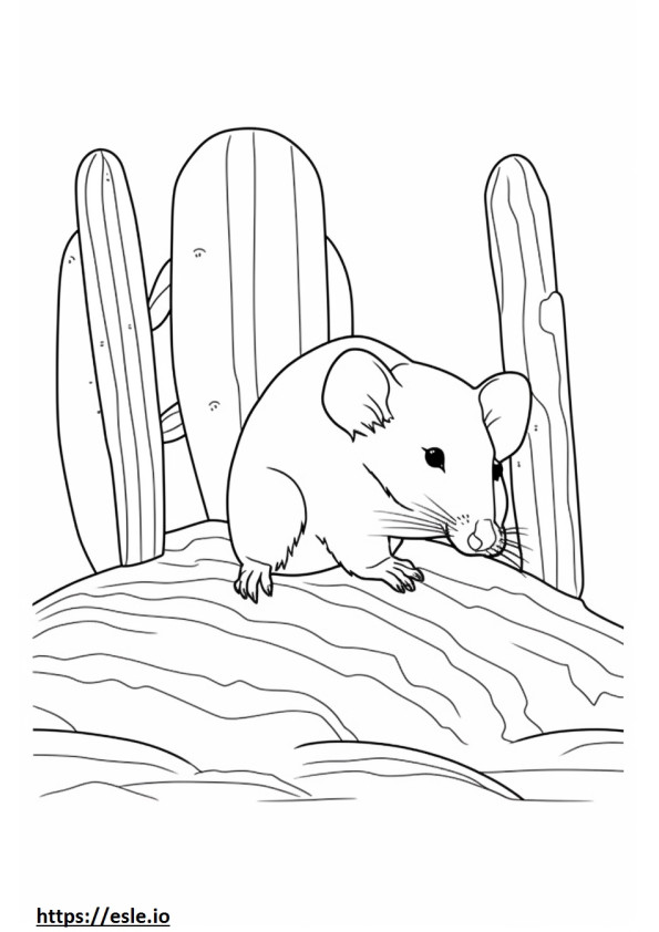サボテンマウスに優しい ぬりえ - 塗り絵