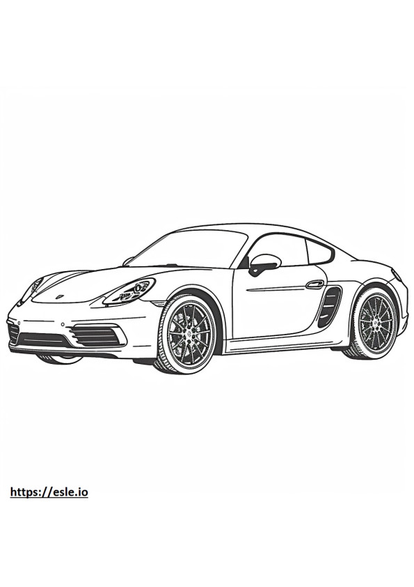 Porsche 718 Caimán 2024 para colorear e imprimir