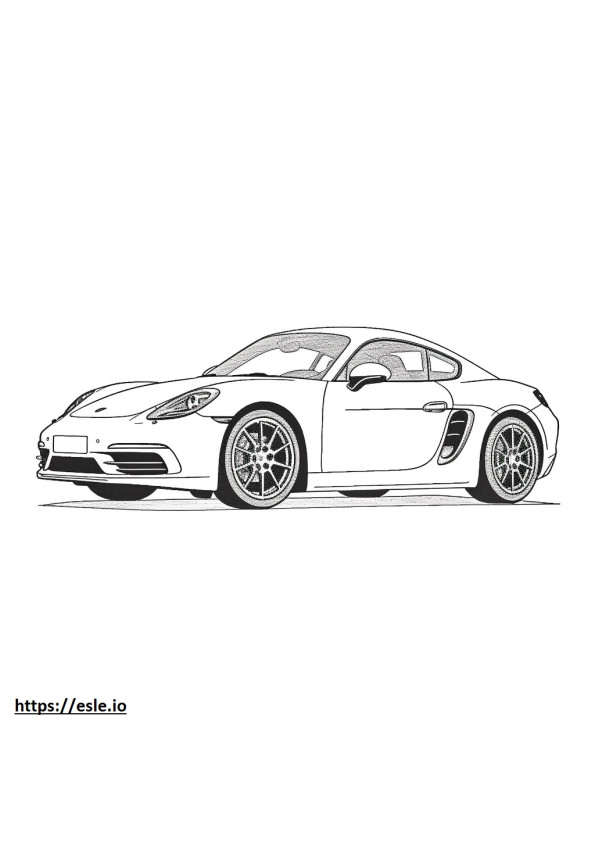 Porsche 718 Caimán GTS 2024 para colorear e imprimir