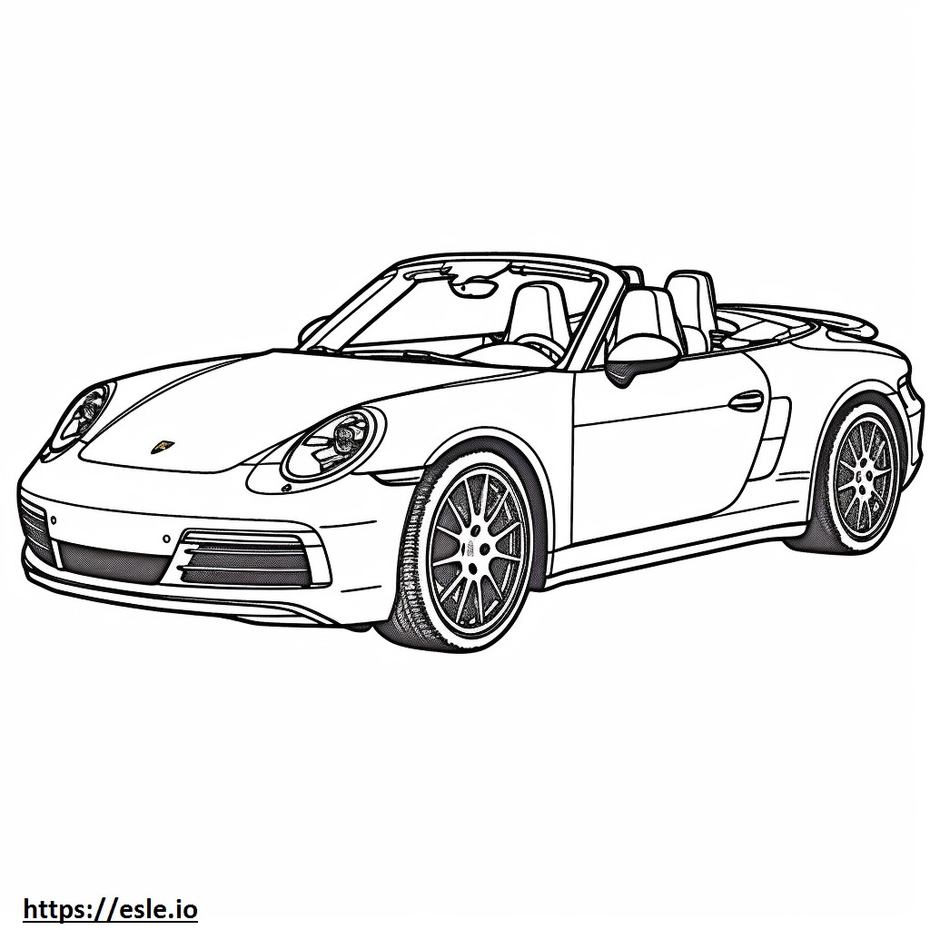 Porsche 911 Turbo Cabriolet 2024 coloring page