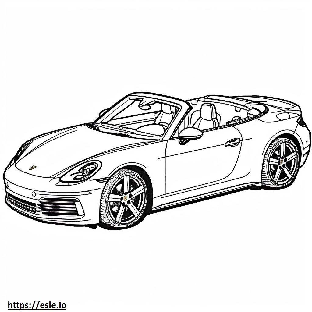 Porsche 911 Turbo S Cabrio 2024 para colorear e imprimir