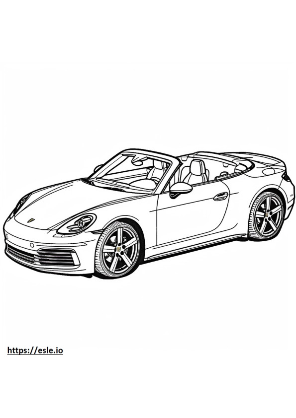 Porsche 911 Turbo S Cabriolet 2024 gambar mewarnai