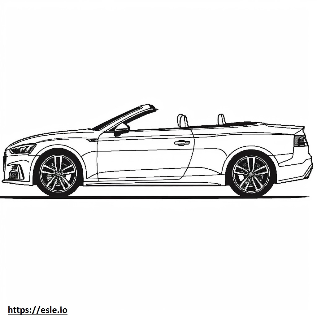 Audi S5 Cabriolet 2024 gambar mewarnai