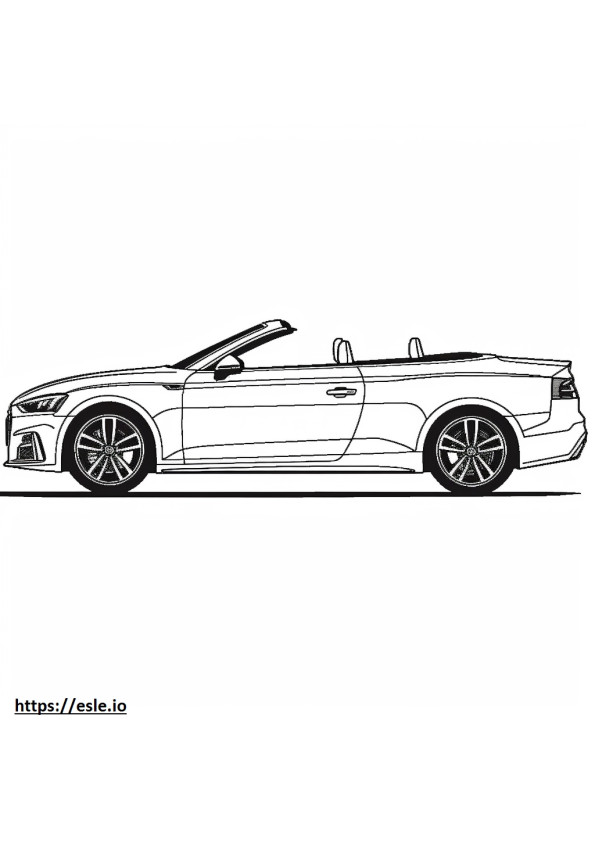 Audi S5 Cabriolet 2024 gambar mewarnai