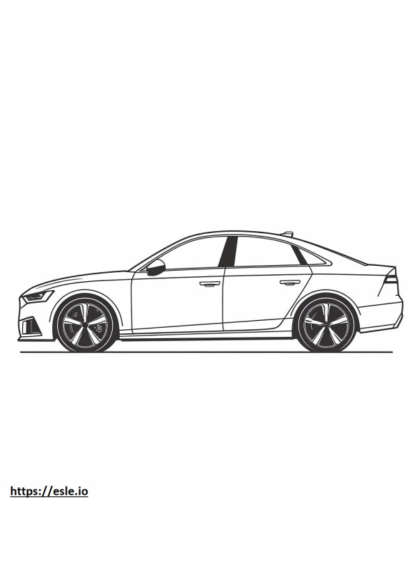 Audi A4 S-line quattro 2024 kleurplaat
