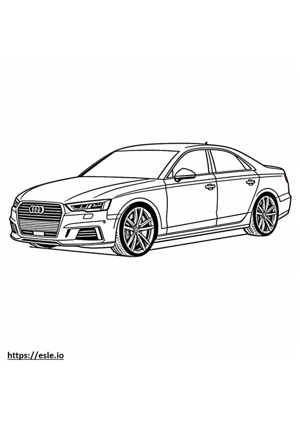 Audi A4 S line quattro 2024 coloring page