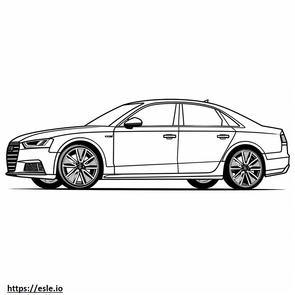 Audi A4 S-line quattro 2024 kleurplaat kleurplaat