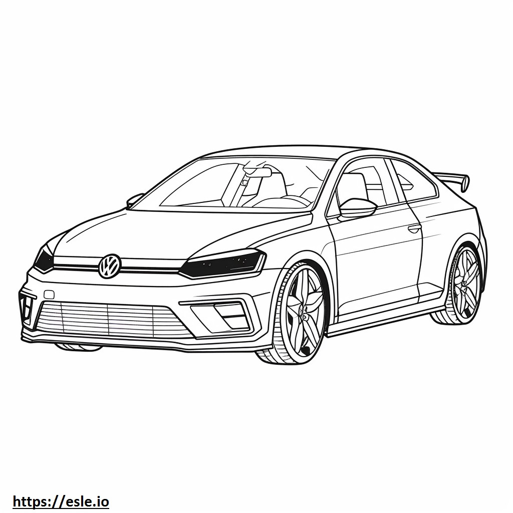 Volkswagen Golf R 2024 gambar mewarnai