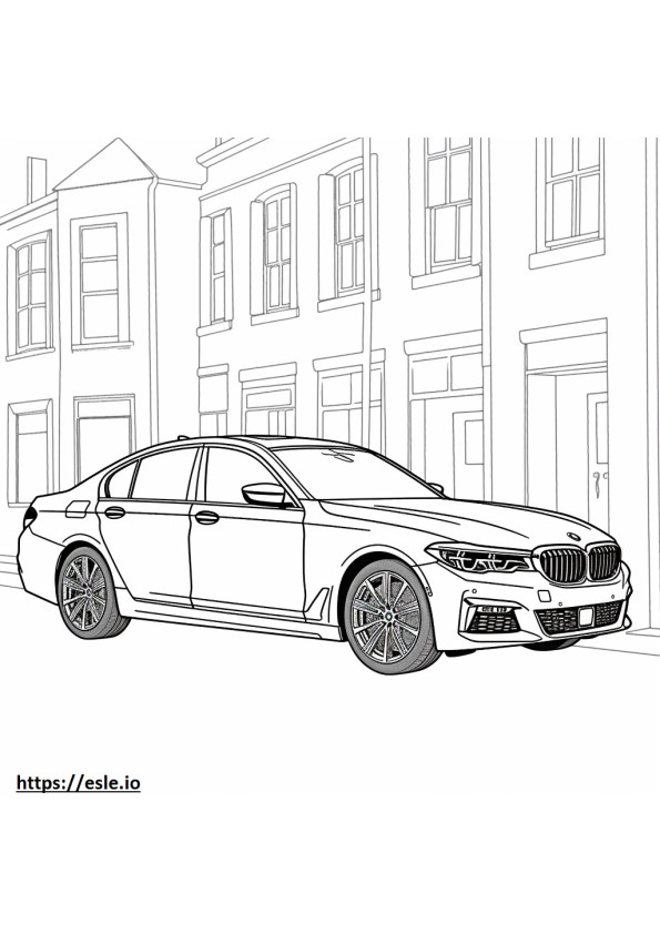 BMW 530i Sedán 2024 para colorear e imprimir