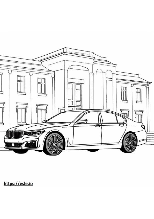BMW 530i xDrive Sedan 2024 coloring page