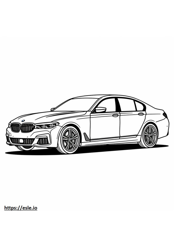 BMW 530i xDrive セダン 2024 ぬりえ - 塗り絵