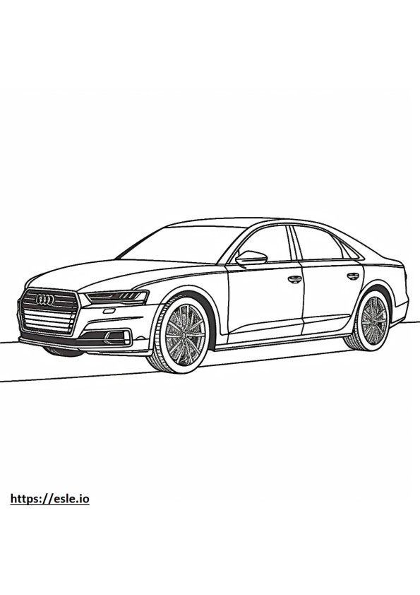 Coloriage Audi A8 quattro 2024 à imprimer