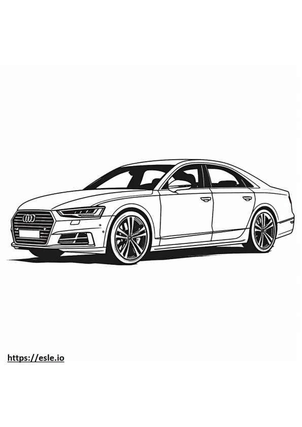 Audi A8 quattro 2024 coloring page