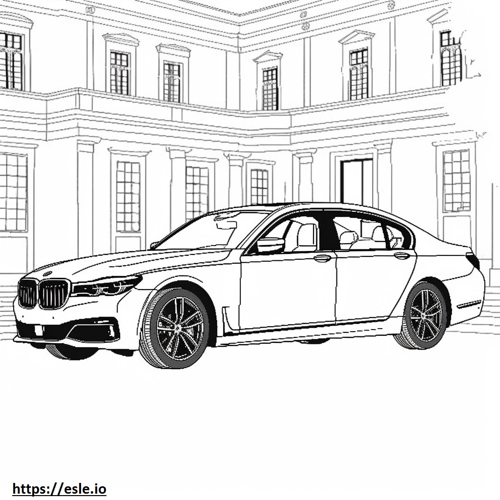 BMW 740i xDrive Sedan 2024 gambar mewarnai