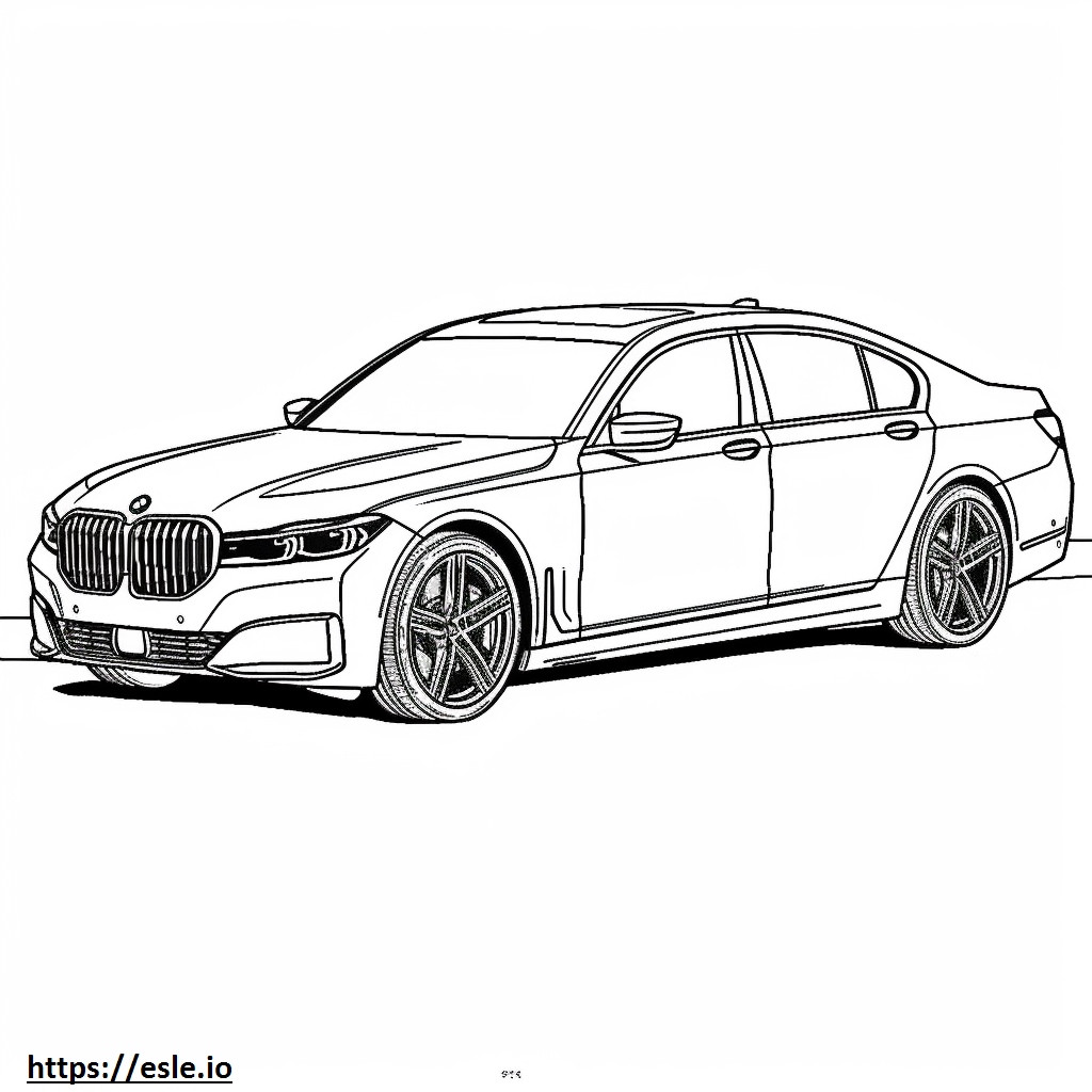 BMW 740i xDrive Limousine 2024 ausmalbild