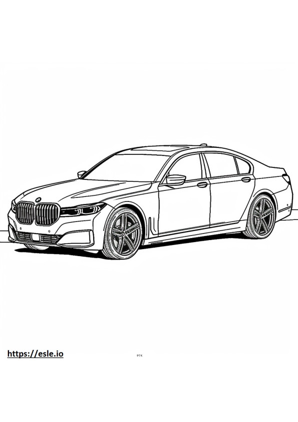 BMW 740i xDrive Sedán 2024 para colorear e imprimir