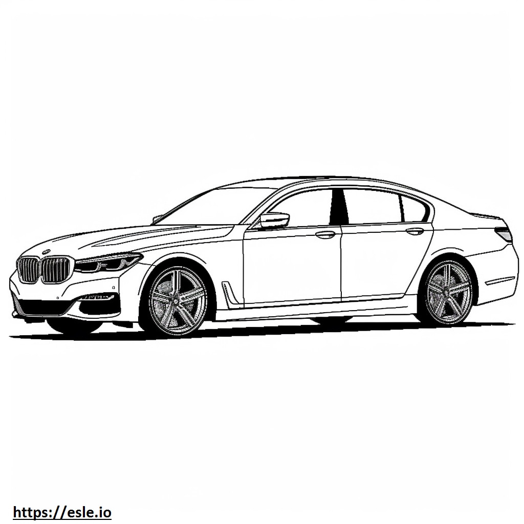 BMW 740i xDrive Sedan 2024 coloring page