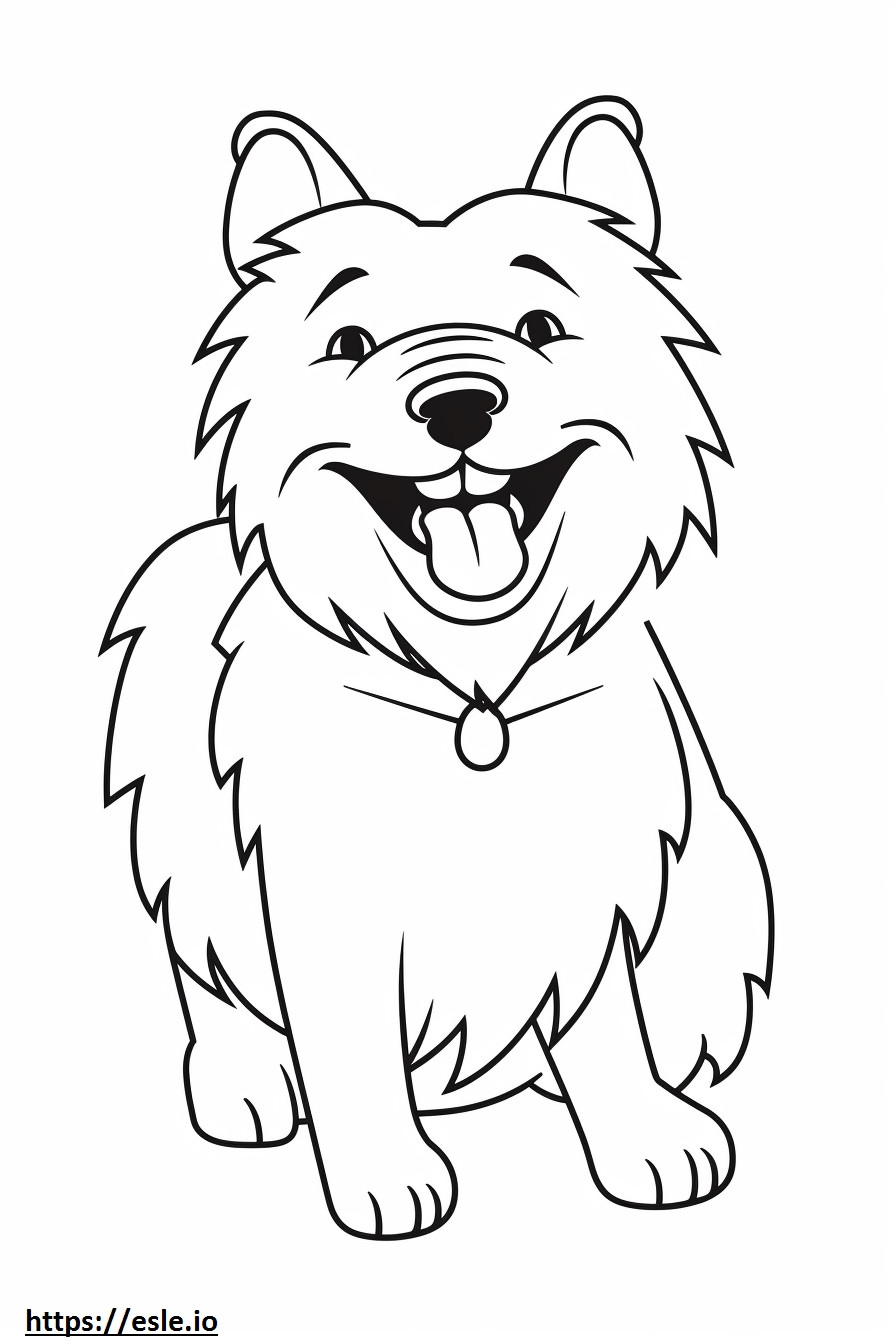 Emoji de sorriso do Cairn Terrier para colorir