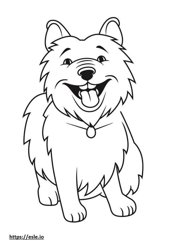Emoji del sorriso del Cairn Terrier da colorare