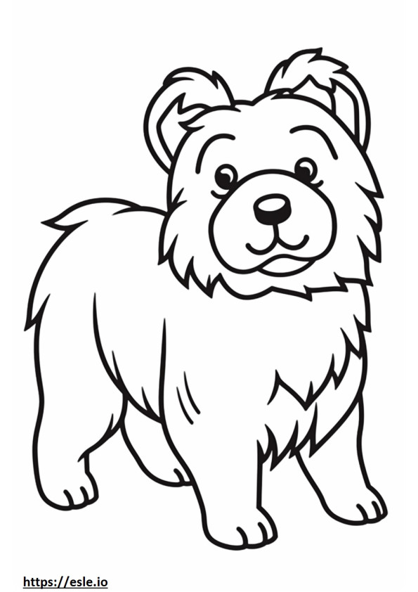 Cairn Terrier Kawaii para colorir