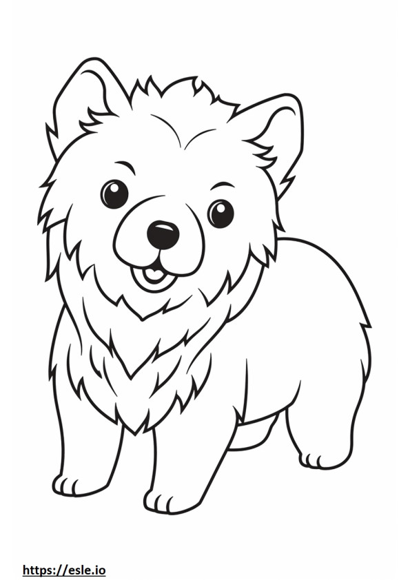 Coloriage Cairn Terrier Kawaii à imprimer