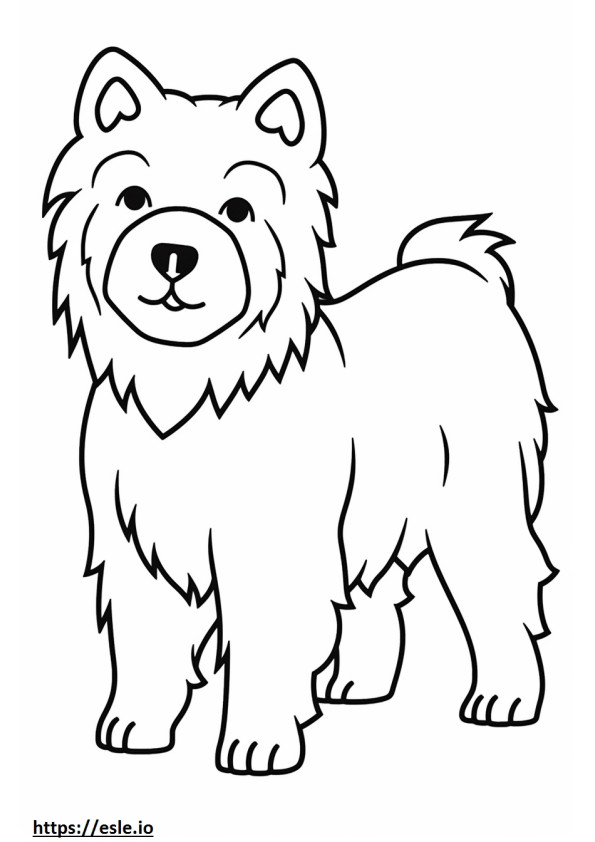 Cairn Terrier Kawaii para colorear e imprimir