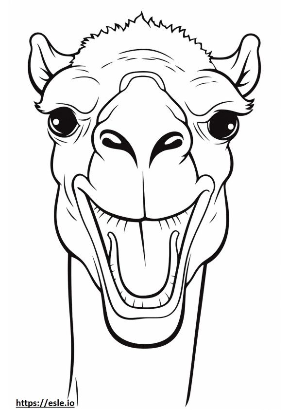 Coloriage Emoji sourire de chameau à imprimer