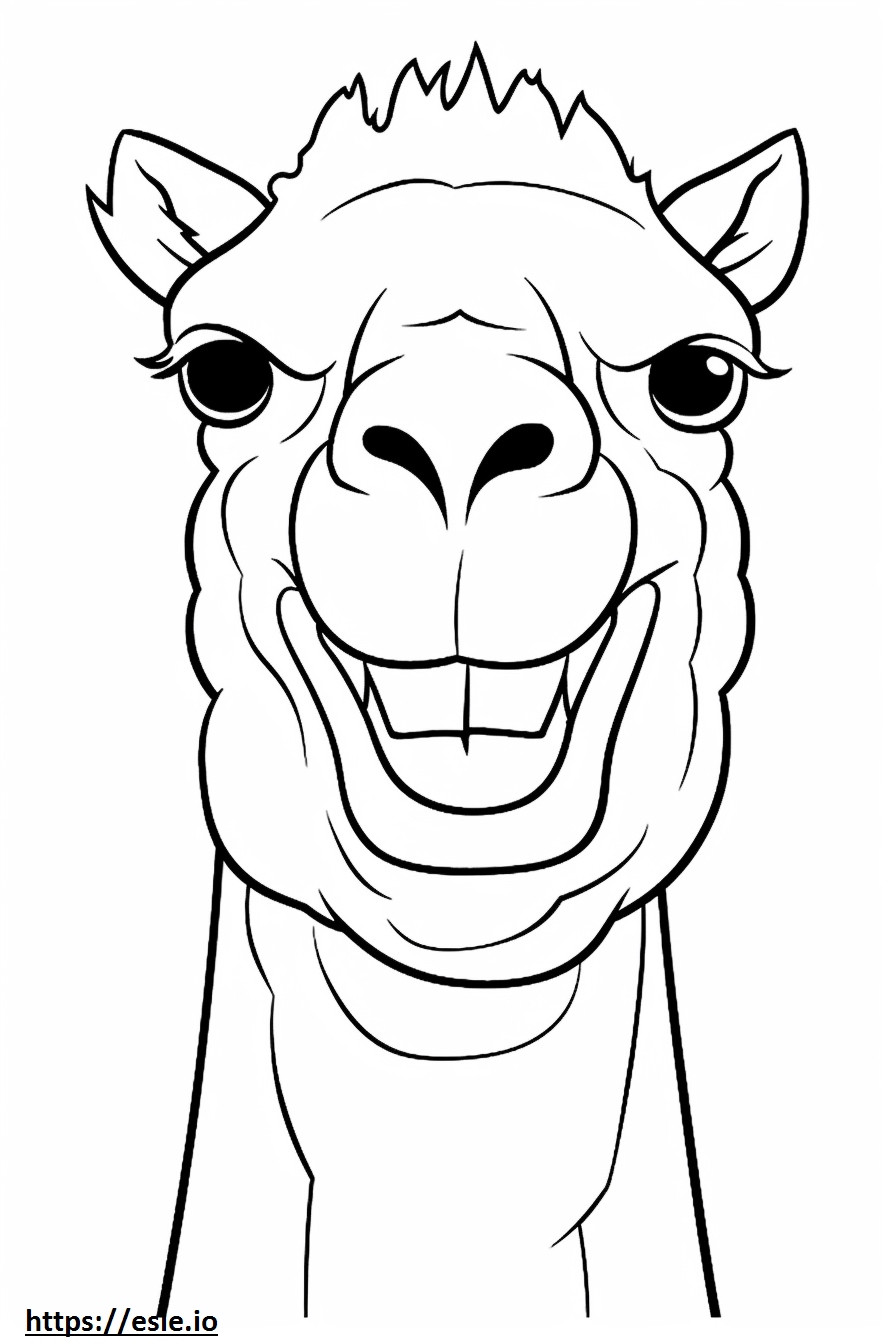 Kamelin hymy emoji värityskuva