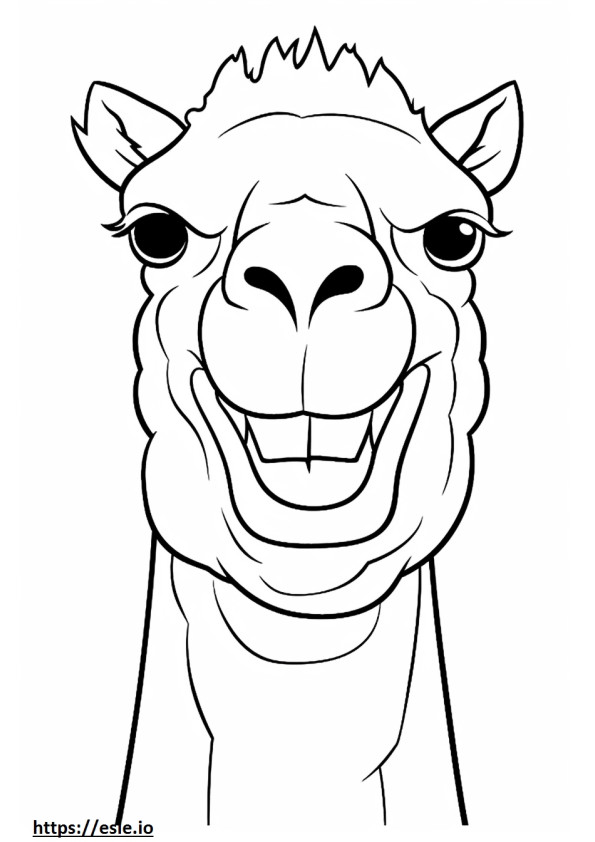 Camel smile emoji coloring page