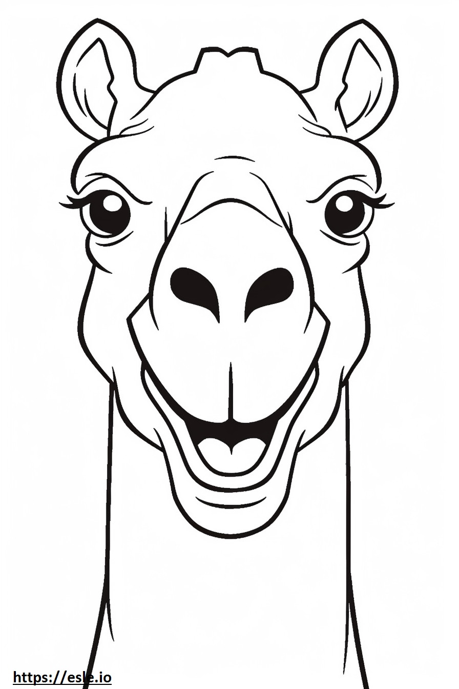 Emoji de sonrisa de camello para colorear e imprimir
