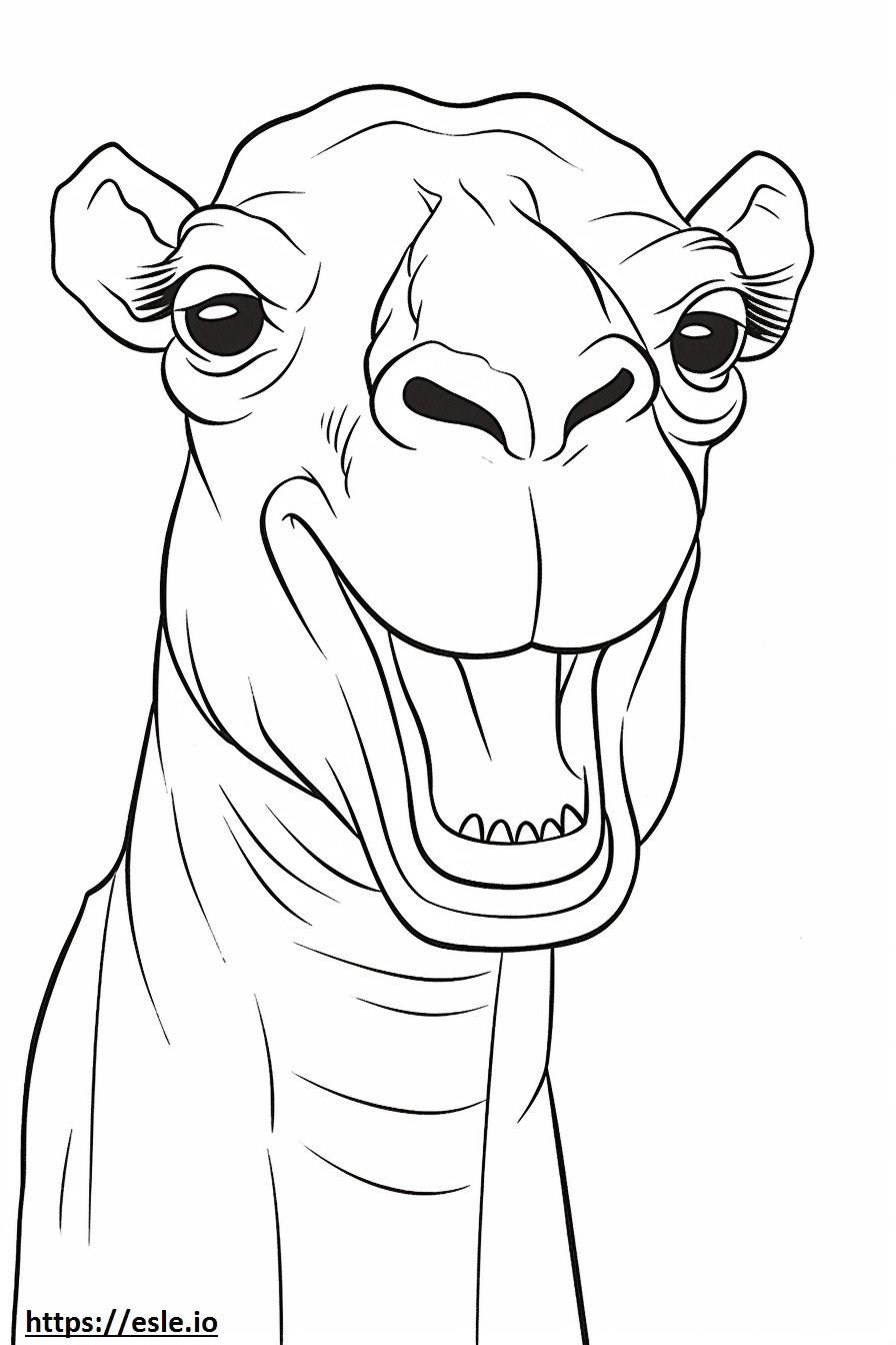 Emoji sorriso di cammello da colorare