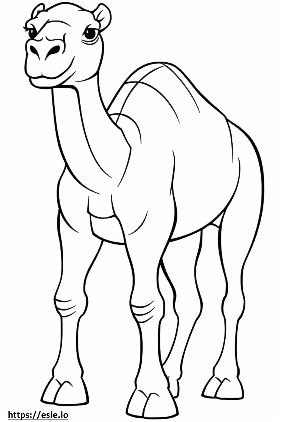 Coloriage Caricature de chameau à imprimer