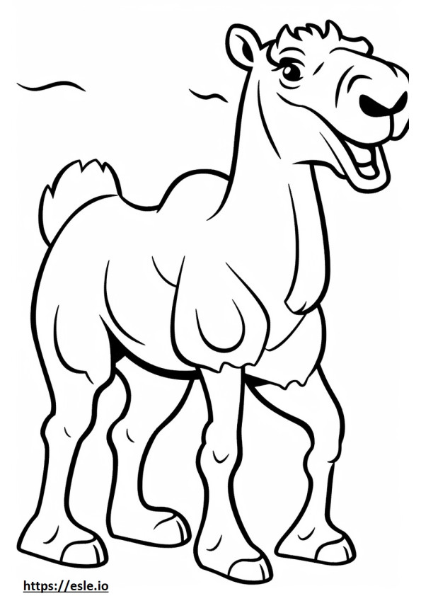 Camel happy coloring page