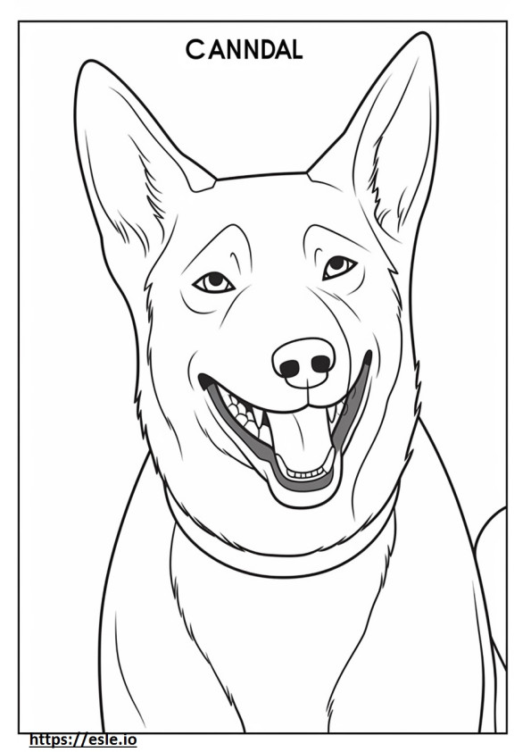 Emoji de sonrisa de perro de Canaán para colorear e imprimir