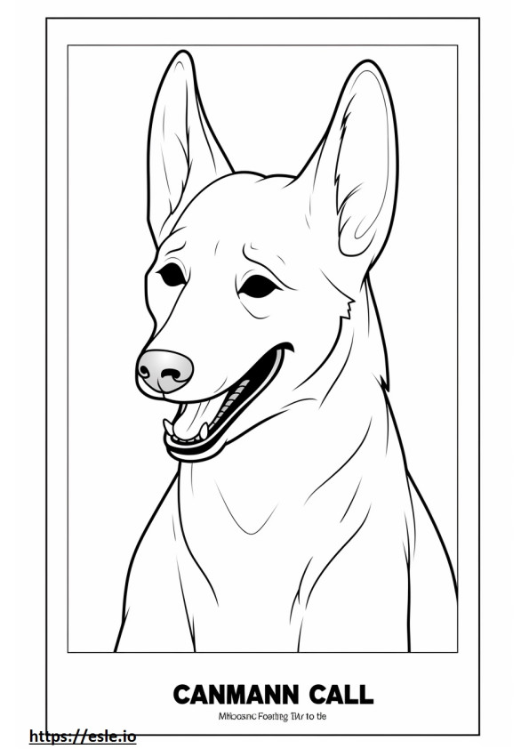 Emoji de sonrisa de perro de Canaán para colorear e imprimir