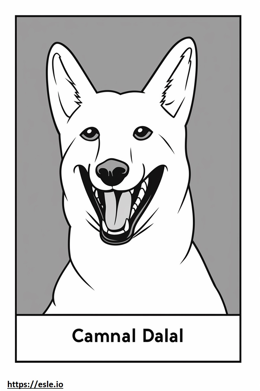 Canaan Dog smile emoji coloring page