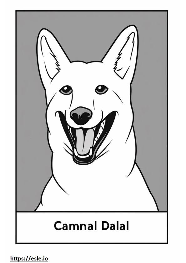Emoji cu zâmbet de câine Canaan de colorat