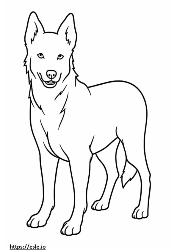 Canaan Hond Kawaii kleurplaat