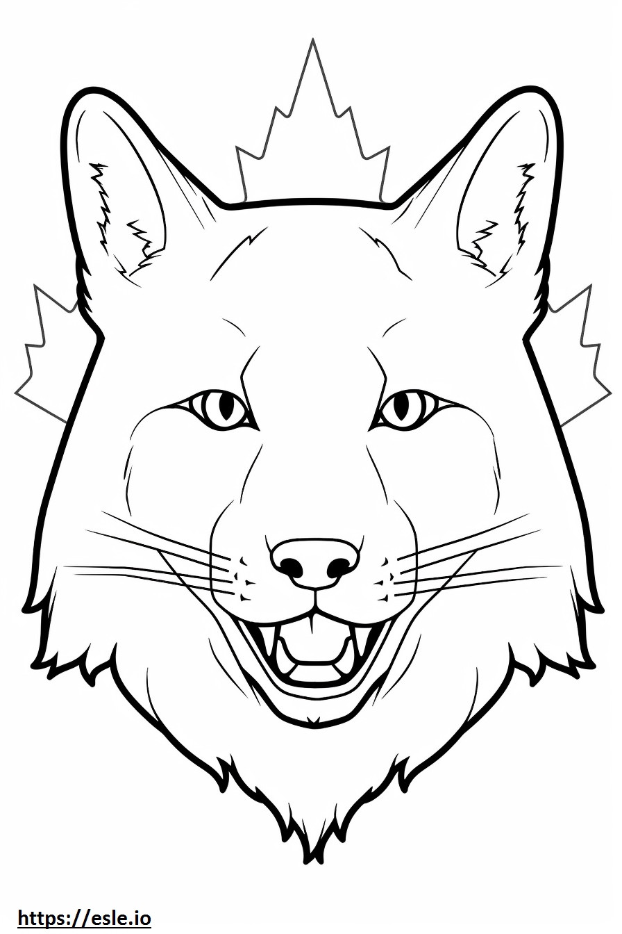 Coloriage Emoji sourire du Lynx du Canada à imprimer