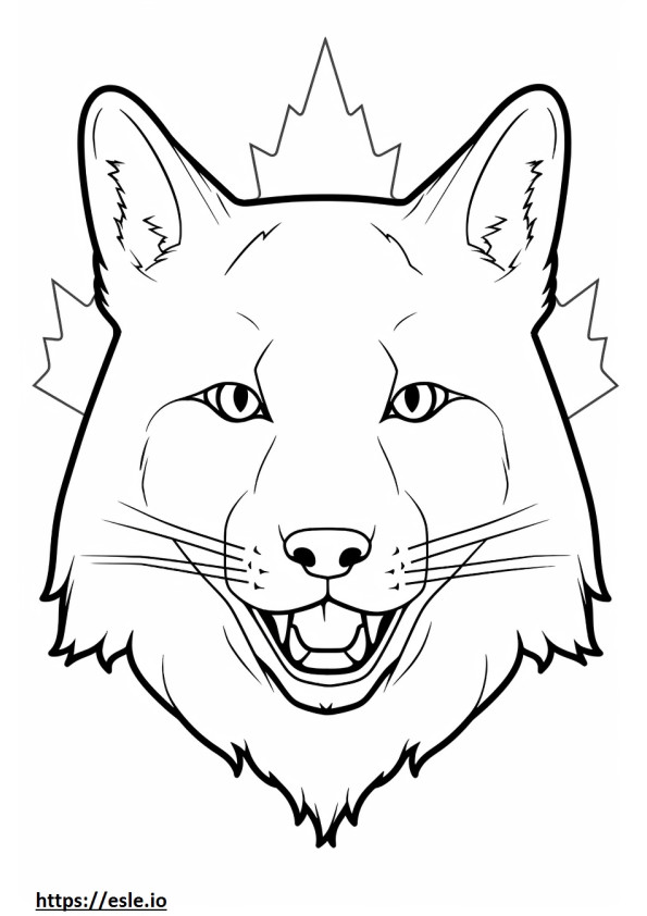 Canada Lynx-glimlachemoji kleurplaat