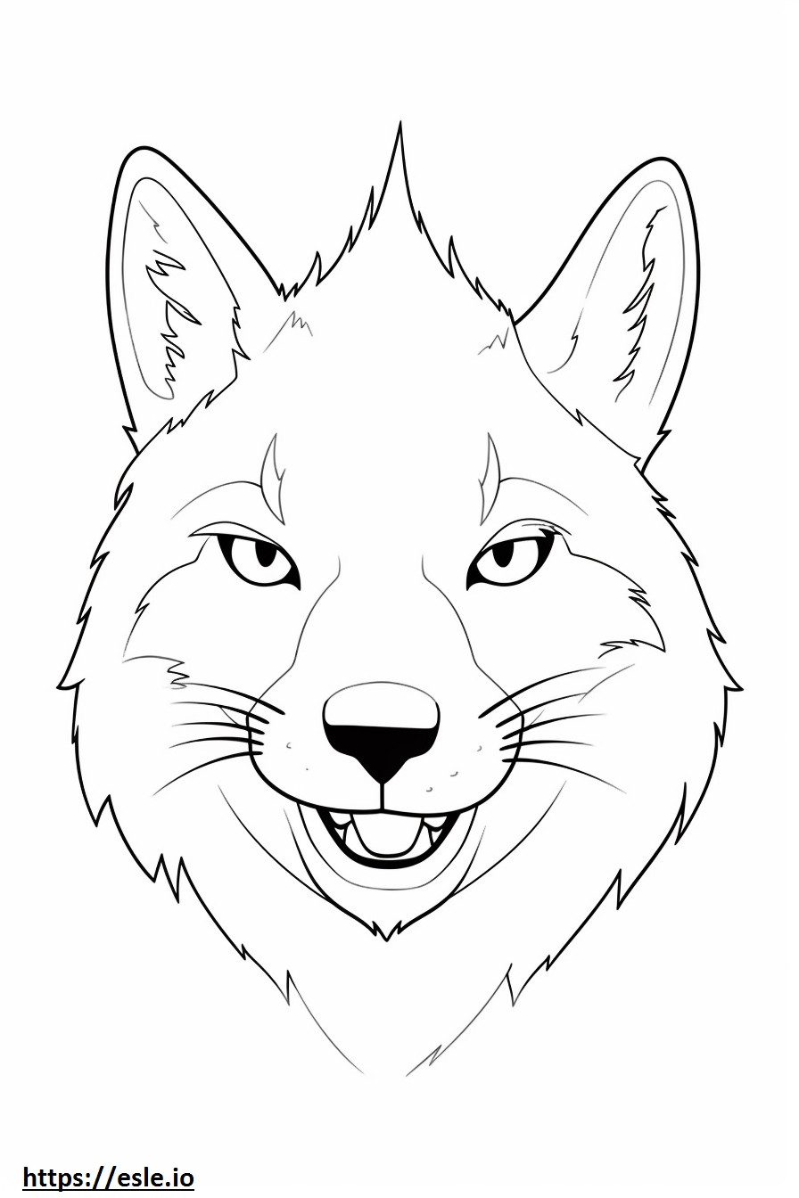 Emoji cu zâmbet de Canada Lynx de colorat
