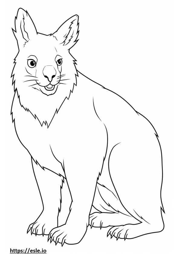 Coloriage Lynx du Canada heureux à imprimer
