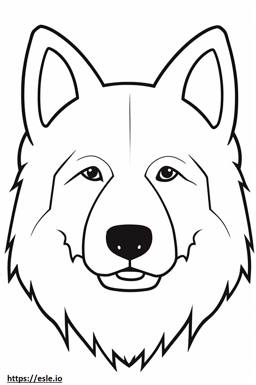 Coloriage Visage de chien esquimau canadien à imprimer