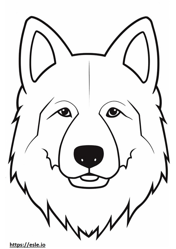 Coloriage Visage de chien esquimau canadien à imprimer