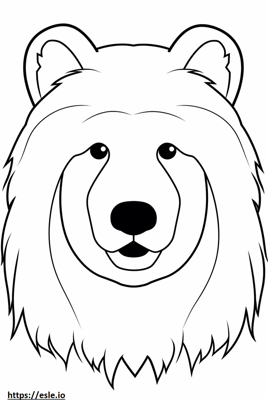 Canadian Eskimo Dog face coloring page