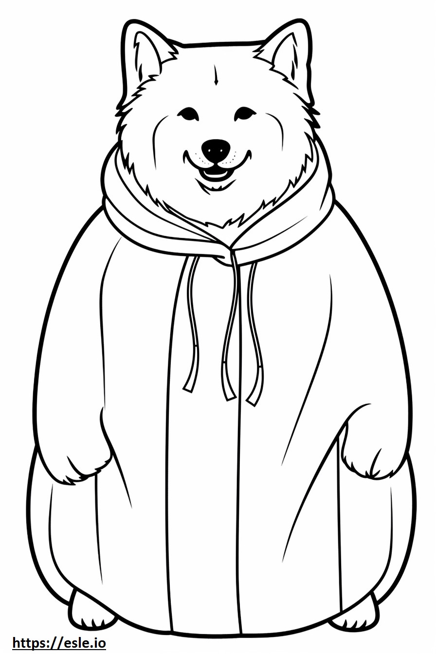 Coloriage Emoji souriant du chien esquimau canadien à imprimer
