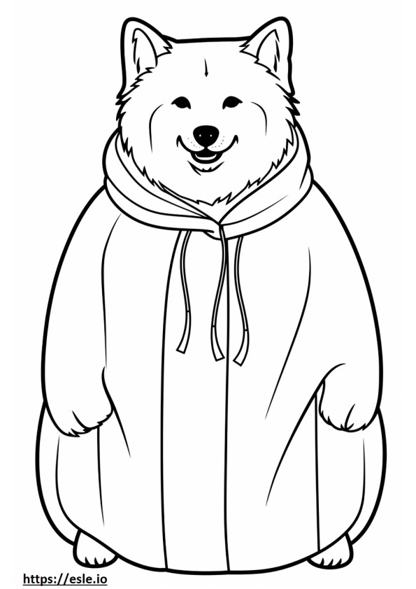 Emoji de sonrisa de perro esquimal canadiense para colorear e imprimir